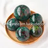 Exubérante Verdite Sphère Cadeau Décor Africain Vert Jade Gemme Orbe Poli Naturel Rare Globe Minéral Émeraude Quartz Boule De Cristal Reiki Méditation Pierre De Guérison