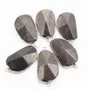 Pendanthalsband 4st/Lot Sell Natural Stone Oval Necklace Mineral Silver Plated Fashionable Charms smycken tillbehör