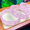 Strand Natural Rose Quartz Bracelet Healing Fashion Reiki Crystal Man Woman Fengshui Jewelry Birthday Gift 1pcs 11x14mm