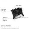 Pierścienie klastra SEASKY Design Shining Natural Black Spinel Fashion Modna Spersonalizowana biżuteria 925 Srebrna pierścień