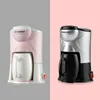 Koffie Thee Maker Stijlvolle Thuis Draagbare Volautomatische Mini Amerikaanse Machine Zwart En Roze EU Plug 220V