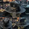 Boinas Boinas Halloween Crânio Chapéu de Cowboy Ornamento de Headwear Assustador e Elegante