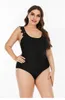 Women's Swimwear 2023 Sexy Black Lace Large Size One Piece Swimsuit Women Plus 4XL Bodysuit Female Swimming Bathing Suit