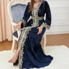 Casual Dresses Arrival Dress For Women US Europen Women's Long Split Sleeve Embroidered Velvet Dubai Middle East Robe Skir