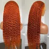 Andere gezondheidsschoonheidsartikelen 30 inch oranje gember kanten front menselijk haar 13x4 kanten frontale pruik Braziliaanse remy gekleurd water krullende mensenpruiken voor vrouwen x0821