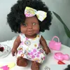 Bonecas africanas móveis conjuntas presente de natal para bebê brinquedo preto mini bonito explosivo penteado boneca crianças meninas c0924 entrega direta dhazc