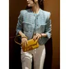 Women's Jackets designer Gaoding Wool Small Fragrant Coat Spring and Autumn New 2023 Short Tweed Blue Top 8AB9