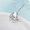 KOFSAC Neue Mode 925 Sterling Silber Halsketten Für Frauen Exquisite Tanzen Stein Wasser Tropfen Anhänger Schmuck Mädchen Geburtstag Geschenk L230704