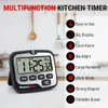 Timers ThermoPro TM01 Backlight 4 Alarm Volume With Clock Function Countdown Countup Cooking Kitchen Timer 230804