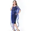 Casual Dresses 2023 Summer Mesh Sequins Bat Sleeve Women's Loose Long Shawl Cape Fashion Dress Clothing