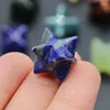 Pendant Necklaces 1pcs Natural Crystal Agate Stone Mercaba Large Moon Hexagote Six-pointed Star