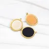 Pendant Necklaces Miasol 2pcs 16x20MM Golden Plating Stainless Steel Striped Oval Charms Dangle With Natural Stone For Diy Jewelry Making