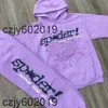 Moletons com capuz masculino Roxo Sp5der 555555 2023ss Pulôver Masculino Feminino Jovem Thug Spider Web Star Letter Hoodies0U0A