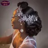 Tiara de diamante de casamento nupcial com folhas vazadas Headwear de noiva Strass com joias de casamento Acessórios de cabelo Diamond Br270w