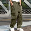 Pantaloni da uomo Uomo Versatile per tutte le stagioni Cargo Multi tasche con orlo Tinta unita Pantaloni da esterno M Abbigliamento