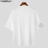 T-shirts pour hommes INCERUN hauts 2023 Style coréen métal futuriste épissage T-shirts décontracté Streetwear mâle à manches courtes Camiseta S-5XL