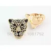 Wedding Jewelry Sets Fashion Gold Color Black Enameled Leopard Pendant Statement Necklace earrings Set 230804