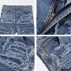 Heren Jeans Gescheurd Mannen Zware Vernietigd Slanke Denim Broek Gothic Casual Broek Mannelijke Streetwear Punk Hip Hop Zwart Blauw Lente