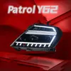 日産パトロールのフルLEDヘッドライトアセンブリY62 20 12-20 19 LEDレンズドライビングライト高ビームフロントランプ