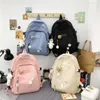 Storage Bags Japanese Neutral Style Pure Color Schoolbag Female Korean Girls Heart High School Students College Wind Large Capacity Backpack
