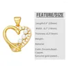 Pendant Necklaces OCESRIO Big Beads Hollow Heart For Necklace Copper Gold Plated Amulet Jewelry Making Component Wholesale Bulk Pdtb010