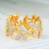 Wedding Rings Punk Animal Yellow Gold Color Ring With Stone Cubic Zircon For Students Girls Women In Party