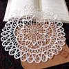 Table Mats 4pcs Round Hollow Lace Embroidery Plate Bowl Napkin Pad Fabric Placemat Mug Dining Coffee Tea Cup Mat Home Decor
