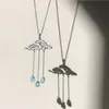 Collier pendentif 925 bijoux en argent Sterling chaînes de cou nuages d'eau collier ras du cou pour femmes accessoires collier kpop cadeau L230704
