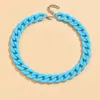 Catene Collana girocollo a catena grossa in acrilico colorato vintage alla moda per donna Bohemain Collares Neck Jewelry