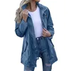 Women's Jackets Ladies Solid Hooded Slim Pocket Raincoat Trench Coat Jacket 3xwomen Blouses With Button Fronts