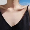 Shining Diamond 925 Sterling Silver Star Necklace Korean Style Simple Personality Sweet Cute Girl Clavicle Chain Birthday Gift L230704