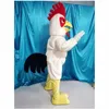 Vuxen tecknad vit kyckling kyckling maskot kostym fancy klänning vilda djurkläder halloween xmas parade kostymer utomhus jumpsuit anpassningsbar