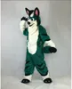 Темно -зеленый хаски Fox Dog Dog Mascot Suits Костюмы для вечеринки