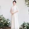Этническая одежда 2023 Традиционное Вьетнамское платье Aodai vestido Женский атлас Cheongsam Qipao Элегантный шифон шифон