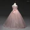 Robes de fille modx fleur robe fête enfants enfants vêtements de tutu d'été mariage longue princesse formelle pour filles