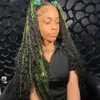 Человеческие волосы Бесплатные парики 34 -дюймовые выделения зеленого кружевного парика с передним париком глубоко вьющиеся парики с человеческими волосами окрашены 13x6 HD Deep Wave Frontal Wigs для чернокожих женщин x0802