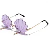 Lunettes de soleil Protection du soleil pour femmes UV Fashion Personnage Personnant Shell Street Shooting Travel Elemy