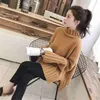 Women's Sweaters Thick Turtleneck Red Pink Beige Knitted Sweater Women Autumn Winter Long Sleeve Knitting Tops Pullover Ladies Jumper