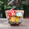 Sadzi donik Kreativitas Jamur Stoneware Pot Bunga sukulelen rumah tangan lubgang garnek bunga sukulen