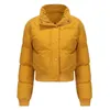 Femmes Trench Coats Puffer Veste Matelassée Femmes Automne Hiver Vestes Pour 2023 Court Parkas Abricot Jaune Caramel Parka Mujer Vert Armée