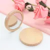 Wood Small Round Mirrors Portable Pocket Mirror Wooden Mini Makeup Mirror Wedding Party Favor Gift Q416