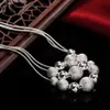 925 Sterling Silver Retro Frosted round beads Snake chain Necklace for woman classic Jewelry fashion Christmas gifts L230704