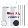 USACA warehouse wholesale 20oz 25pcs per case direct sublimation drum stainless steel sublimation blank with rubber bottom