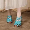 Sandals Birkuir Thick Heel For Women Woven Closed Toe Hollow Out Zippers 4cm Low Luxury Ladies Slippers