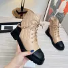 Роскошные женские ботинки бренд кожаная осенняя и зимняя мода Martin Boot Platform Плоская каблука повседневная обувь размером 35-41