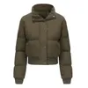 Damen-Trenchmäntel, Puffer-Steppjacke, Damen-Herbst-Winter-Jacken für 2023, kurze Parkas, Aprikosengelb, Karamell-Parka, Mujer, Armeegrün