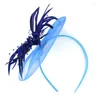 Pinces à cheveux 1PC femmes fleur Fascinator chapeau cerceau plume Cocktail thé fête filles accessoires pour 2023