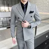 Men's Suits Men (suit Waistcoat And Trousers) Casual Business Formal Dress Fashion Trend Slim Fit Handsome Groom Wedding Three-piece S