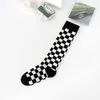 Women Socks Breathable Personality Harajuku Plaid Cool Street Style Cotton Hosiery Korean Stockings