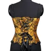 Cinture Bretelle elastiche da donna Ricamo in rilievo Orlo a petalo di girasole 12 Ossa in gomma Cravatta Corsetto Bustier 30cm 5 Modelli corti con fibbia